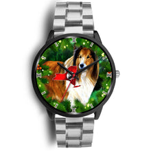 Load image into Gallery viewer, Amazing Rough Collie Dog Art New York Christmas Special Wrist Watch-Free Shipping