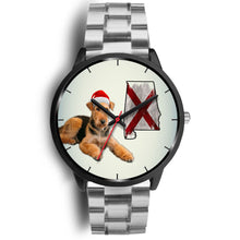 Load image into Gallery viewer, Airedale Terrier On Christmas Alabama Wrist Watch-Free Shipping