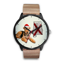 Load image into Gallery viewer, Airedale Terrier On Christmas Alabama Wrist Watch-Free Shipping