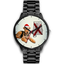 Load image into Gallery viewer, Airedale Terrier On Christmas Alabama Wrist Watch-Free Shipping