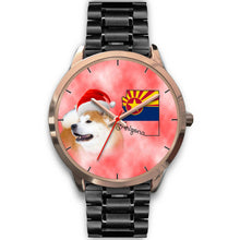 Load image into Gallery viewer, Akita Dog On Christmas Arizona Golden Wrist Watch-Free Shipping