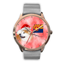 Load image into Gallery viewer, Akita Dog On Christmas Arizona Golden Wrist Watch-Free Shipping
