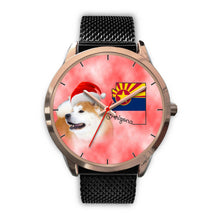 Load image into Gallery viewer, Akita Dog On Christmas Arizona Golden Wrist Watch-Free Shipping