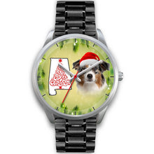 Load image into Gallery viewer, Australian Shepherd On Christmas Alabama Silver Wrist Watch-Free Shipping