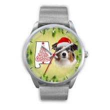 Load image into Gallery viewer, Australian Shepherd On Christmas Alabama Silver Wrist Watch-Free Shipping
