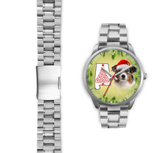 Load image into Gallery viewer, Australian Shepherd On Christmas Alabama Silver Wrist Watch-Free Shipping