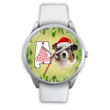 Load image into Gallery viewer, Australian Shepherd On Christmas Alabama Silver Wrist Watch-Free Shipping