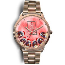 Load image into Gallery viewer, Bernese Mountain Dog On Christmas Alabama Golden Wrist Watch-Free Shipping