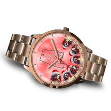 Load image into Gallery viewer, Bernese Mountain Dog On Christmas Alabama Golden Wrist Watch-Free Shipping