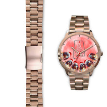 Load image into Gallery viewer, Bernese Mountain Dog On Christmas Alabama Golden Wrist Watch-Free Shipping