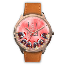 Load image into Gallery viewer, Bernese Mountain Dog On Christmas Alabama Golden Wrist Watch-Free Shipping