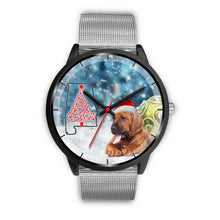 Load image into Gallery viewer, Bloodhound Dog On Christmas Alabama Wrist Watch-Free Shipping