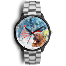 Load image into Gallery viewer, Bloodhound Dog On Christmas Alabama Wrist Watch-Free Shipping