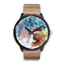 Load image into Gallery viewer, Bloodhound Dog On Christmas Alabama Wrist Watch-Free Shipping