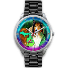 Load image into Gallery viewer, Amazing Rough Collie Dog Art Michigan Christmas Special Wrist Watch-Free Shipping