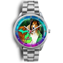 Load image into Gallery viewer, Amazing Rough Collie Dog Art Michigan Christmas Special Wrist Watch-Free Shipping