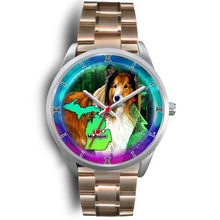 Load image into Gallery viewer, Amazing Rough Collie Dog Art Michigan Christmas Special Wrist Watch-Free Shipping