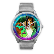 Load image into Gallery viewer, Amazing Rough Collie Dog Art Michigan Christmas Special Wrist Watch-Free Shipping