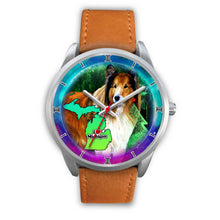 Load image into Gallery viewer, Amazing Rough Collie Dog Art Michigan Christmas Special Wrist Watch-Free Shipping