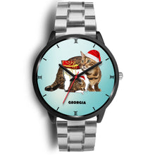 Load image into Gallery viewer, Bengal Cat Georgia Christmas Special Wrist Watch-Free Shipping