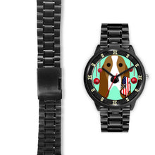 Load image into Gallery viewer, Basset Hound Dog Vector New Jersey Christmas Special Wrist Watch-Free Shipping