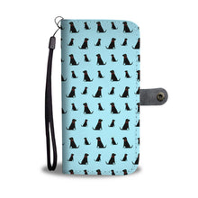 Load image into Gallery viewer, Black Labrador Retriever Pattern Print Wallet Case-Free Shipping