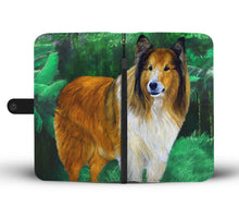 Load image into Gallery viewer, Amazing Rough Collie Dog Print Wallet Case-Free Shipping
