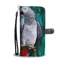Load image into Gallery viewer, Amazing African Grey Parrot (Congo Grey Parrot) Print Wallet Case-Free Shipping