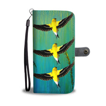 Load image into Gallery viewer, Amazing American GoldFinch Bird Print Wallet Case-Free Shipping