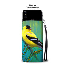 Load image into Gallery viewer, Amazing American GoldFinch Bird Print Wallet Case-Free Shipping