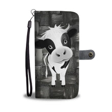 Load image into Gallery viewer, Black &amp; White Cow Print Wallet Case-Free Shipping