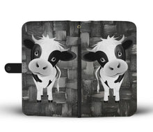 Load image into Gallery viewer, Black &amp; White Cow Print Wallet Case-Free Shipping