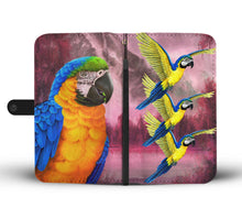 Load image into Gallery viewer, Blue And Yellow Macaw (Blue And Gold Macaw) Parrot Print Wallet Case-Free Shipping