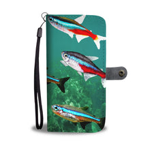 Load image into Gallery viewer, Amazing Neon Tetra Fish Print Wallet Case-Free Shipping