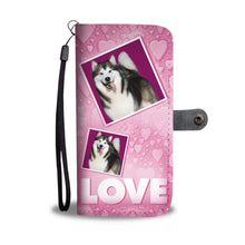 Load image into Gallery viewer, Alaskan Malamute dog with Love Print Wallet Case-Free Shipping