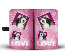 Load image into Gallery viewer, Alaskan Malamute dog with Love Print Wallet Case-Free Shipping