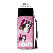 Load image into Gallery viewer, Alaskan Malamute dog with Love Print Wallet Case-Free Shipping
