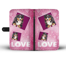 Load image into Gallery viewer, Bernese Mountain dog with Love Print Wallet Case-Free Shipping