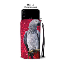 Load image into Gallery viewer, African Grey Parrot On Red Print Wallet Case-Free Shipping