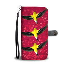 Load image into Gallery viewer, American GoldFinch Bird On Red Print Wallet Case-Free Shipping