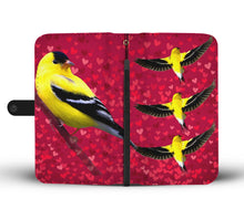 Load image into Gallery viewer, American GoldFinch Bird On Red Print Wallet Case-Free Shipping