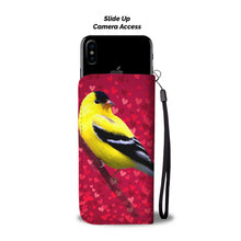 Load image into Gallery viewer, American GoldFinch Bird On Red Print Wallet Case-Free Shipping
