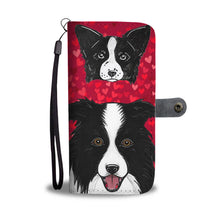 Load image into Gallery viewer, Border Collie Dog On Red Print Wallet Case-Free Shipping