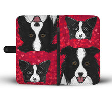 Load image into Gallery viewer, Border Collie Dog On Red Print Wallet Case-Free Shipping