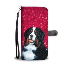 Load image into Gallery viewer, Bernese Mountain Dog On Red Print Wallet Case-Free Shipping