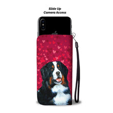 Load image into Gallery viewer, Bernese Mountain Dog On Red Print Wallet Case-Free Shipping