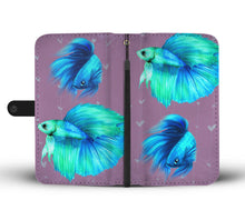 Load image into Gallery viewer, Betta Fish (Siamese Fighting Fish) On Hearts Print Wallet Case-Free Shipping