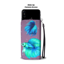 Load image into Gallery viewer, Betta Fish (Siamese Fighting Fish) On Hearts Print Wallet Case-Free Shipping
