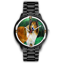 Load image into Gallery viewer, Amazing Rough Collie Dog Art Print Wrist watch - Free Shipping