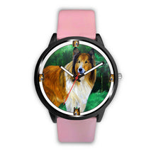 Load image into Gallery viewer, Amazing Rough Collie Dog Art Print Wrist watch - Free Shipping